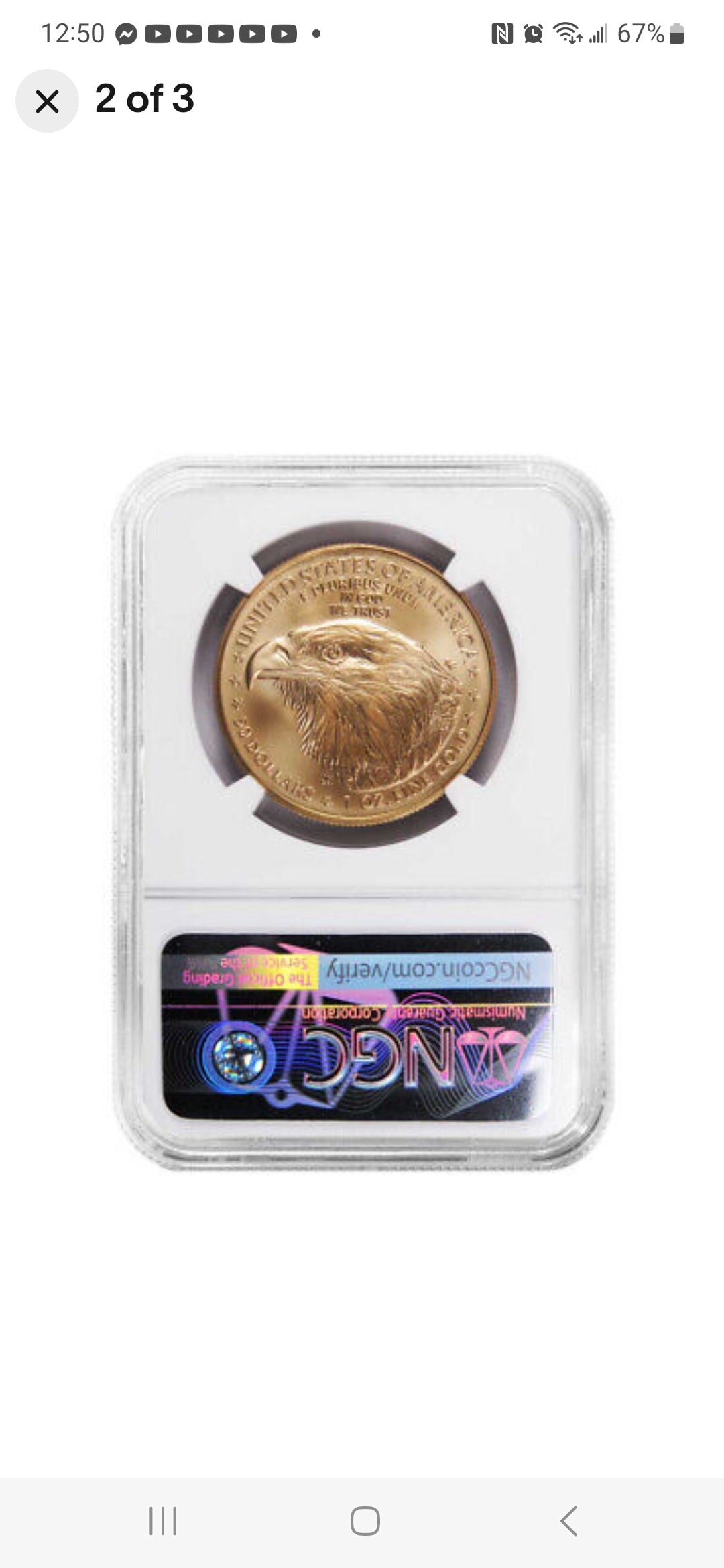 2021 W $50 1OZ .999 AGE TYPE 2 F.D.I MS69 MINT ERROR OBVERSE STRUCK THRU "FIRST YEAR OF ISSUE" NGC- MULE