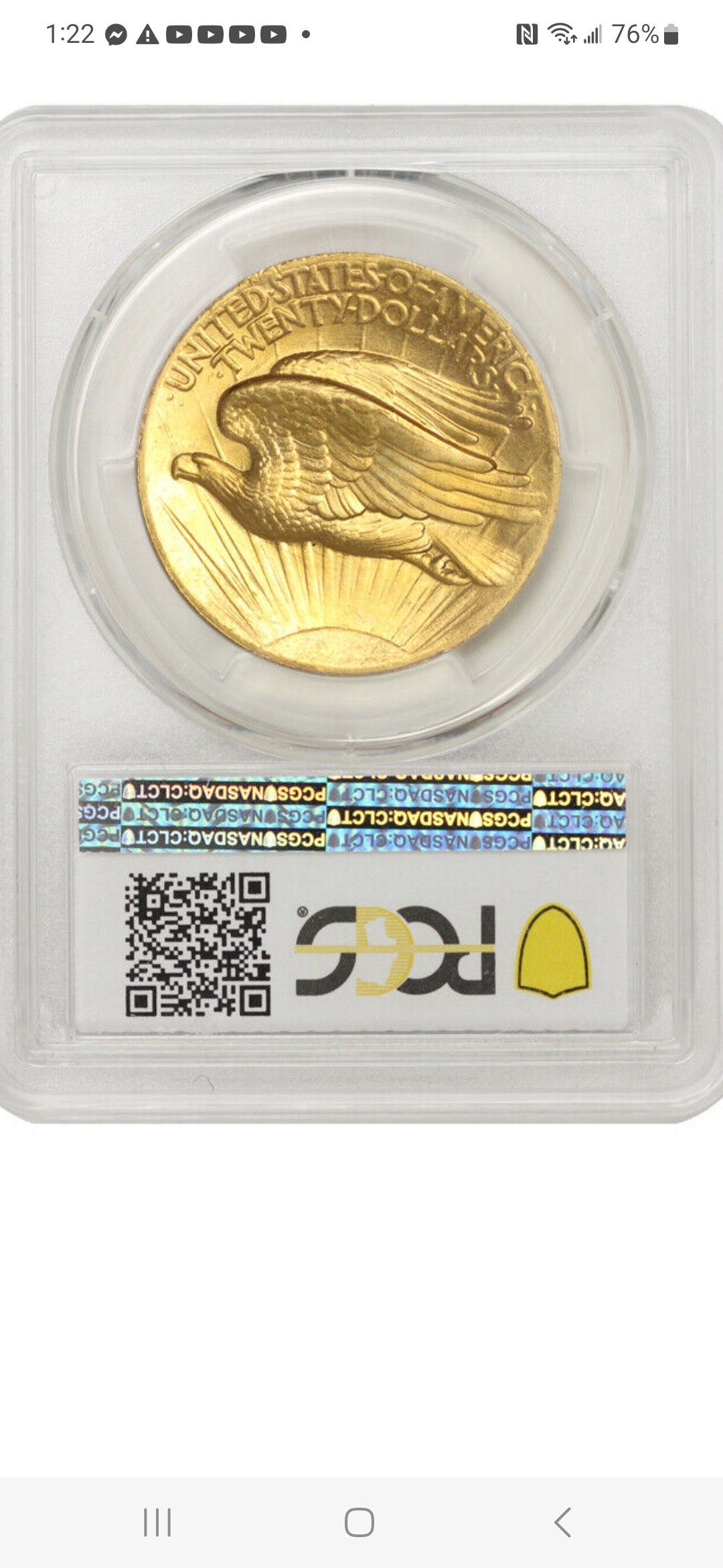 1907 $20 MS66 GOLD SAINT GAUDENS DOUBLE EAGLE HIGH RELIEF-WIRE EDGE PCGS