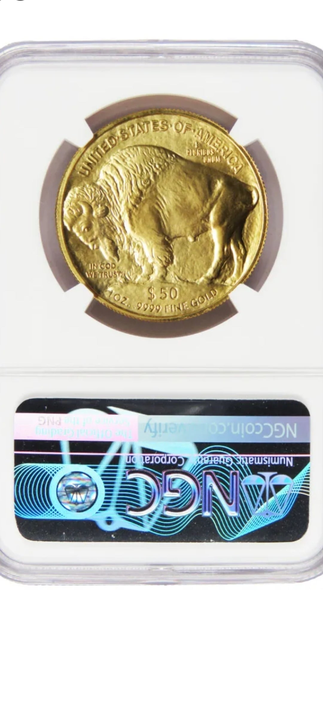 2023 $50 GOLD BUFFALO MS69 MINT ERROR OBVERSE STRUCK THRU