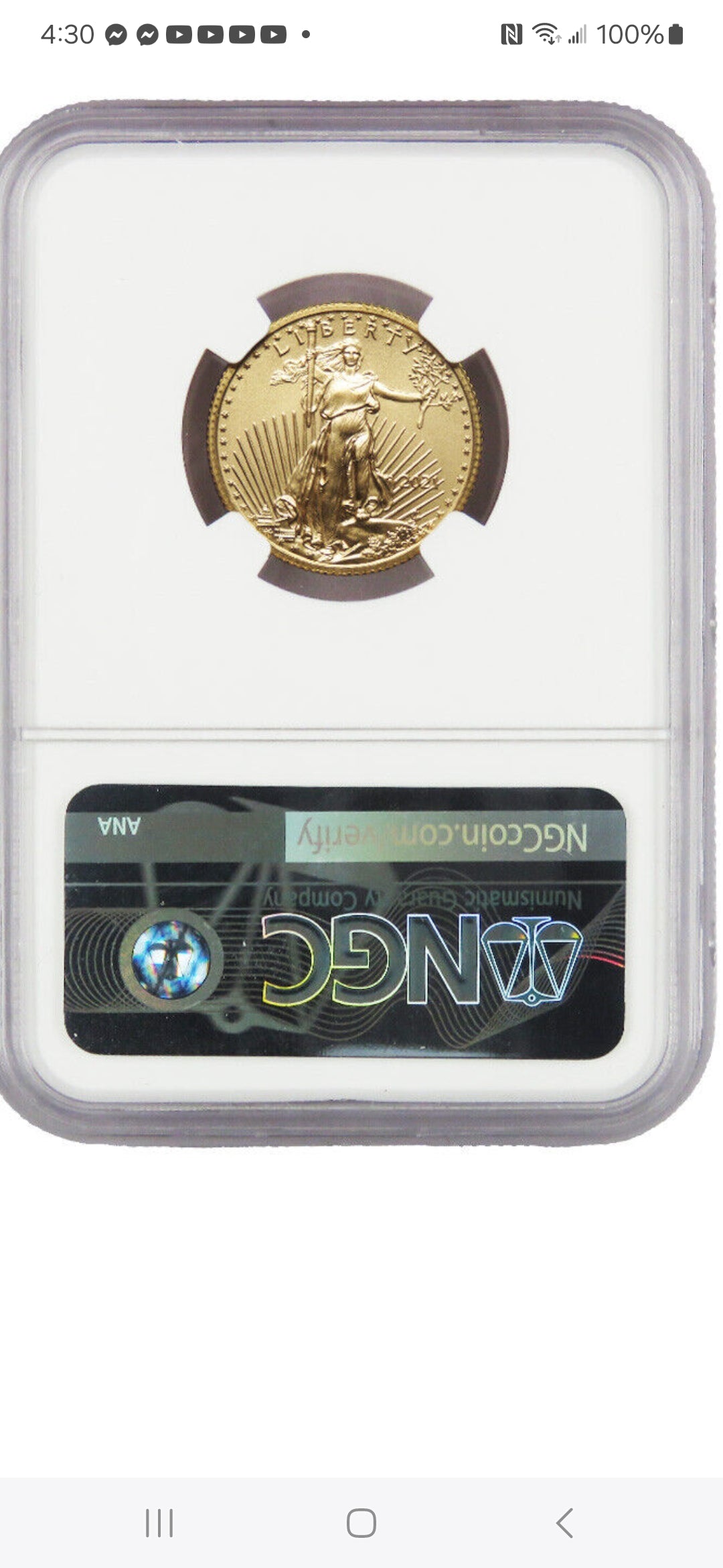 2021 AGE $10 MS69 MINT ERROR OBVERSE STRUCK THRU