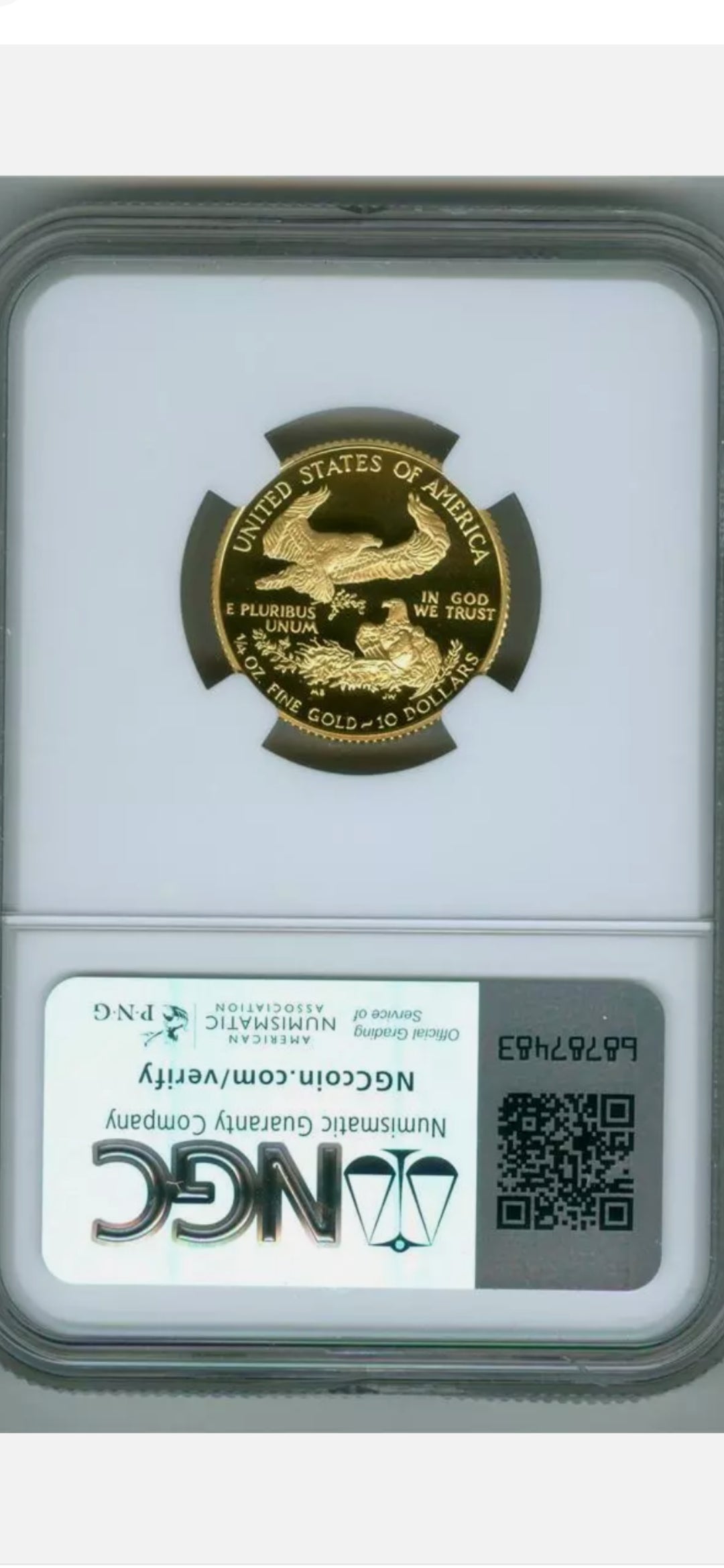 1993 P $10 1/4TH OZ GOLD EAGLE PR69 ULTRA CAMEO