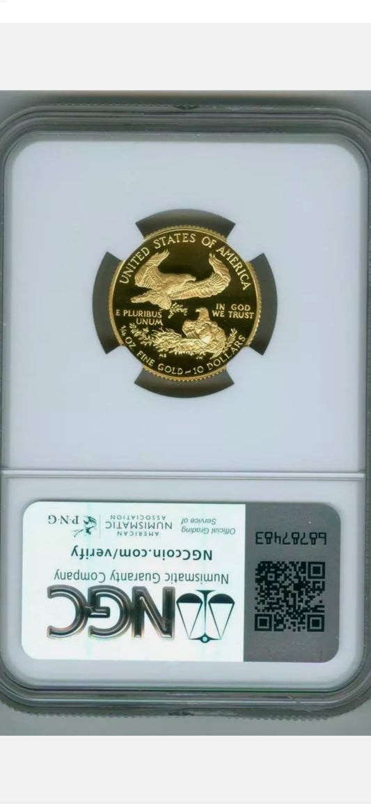 1993 P $10 1/4TH OZ GOLD EAGLE PR69 ULTRA CAMEO