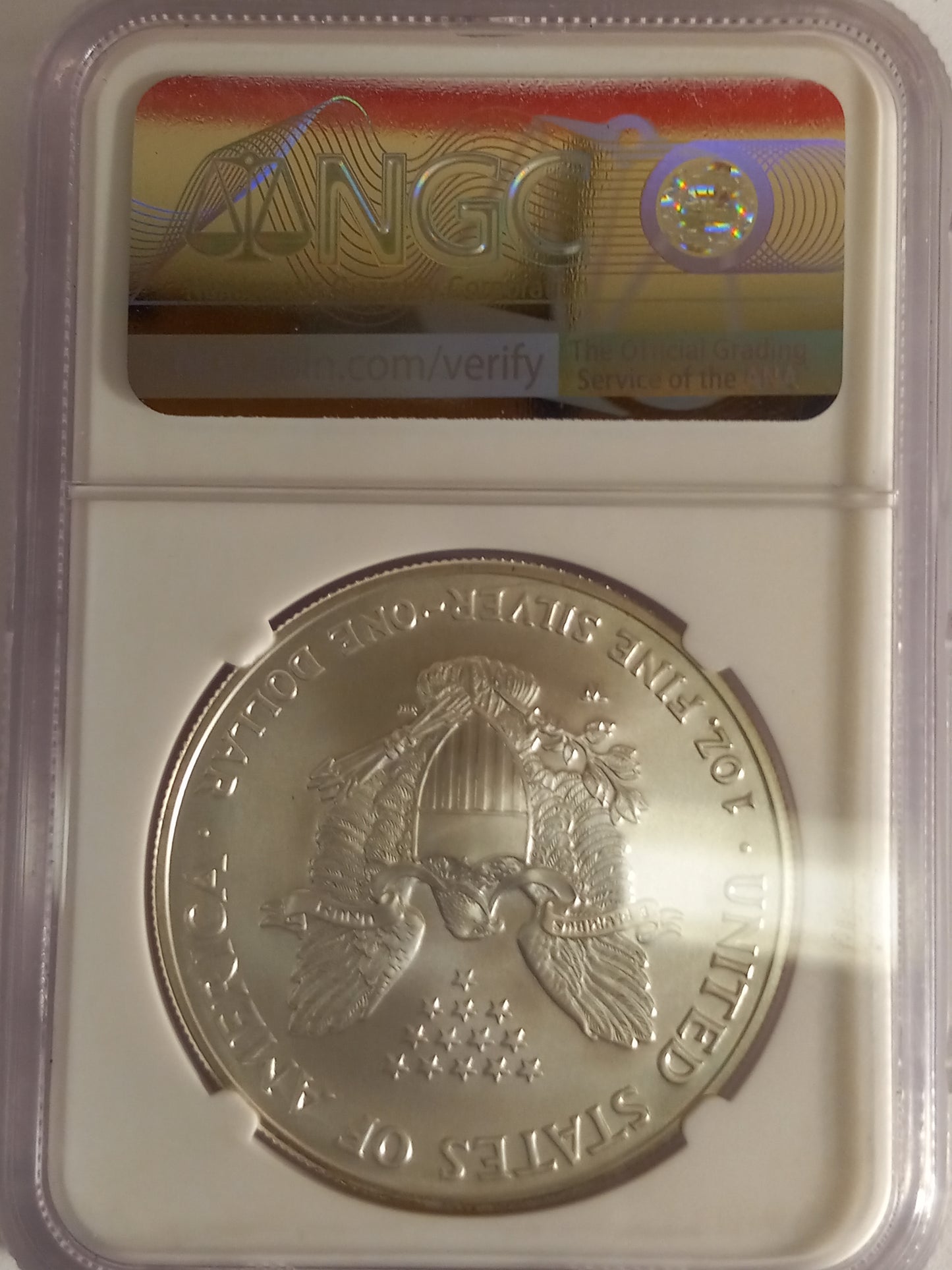 2007 NGC W BURNISHED SILVER EAGLE MS70 SIGNED BY MIKE CASTLE - Goldstar Mint