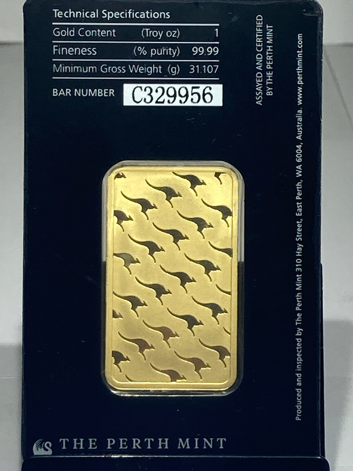 .999 1 TROY OZ GOLD BAR - PERTH MINT - Goldstar Mint
