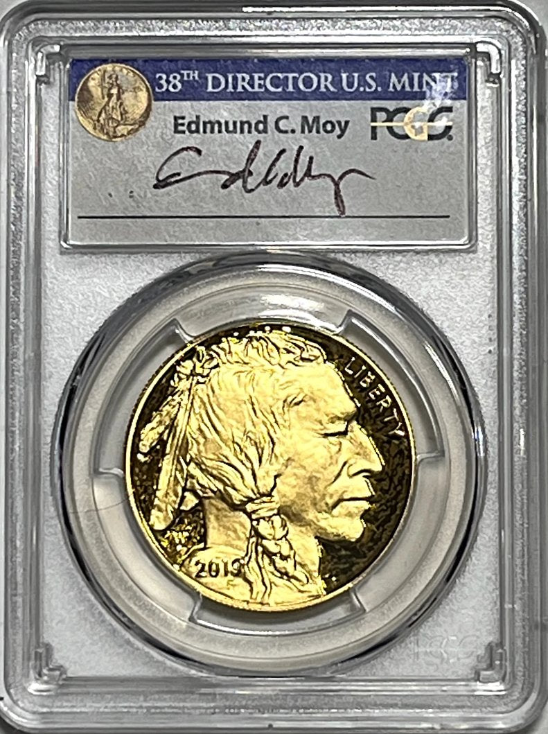 2019 (W) $50 GOLD BUFFALO PCGS PR70 CITY RELEASE- WASHINGTON DC SIGNED BY ED MOY - Goldstar Mint