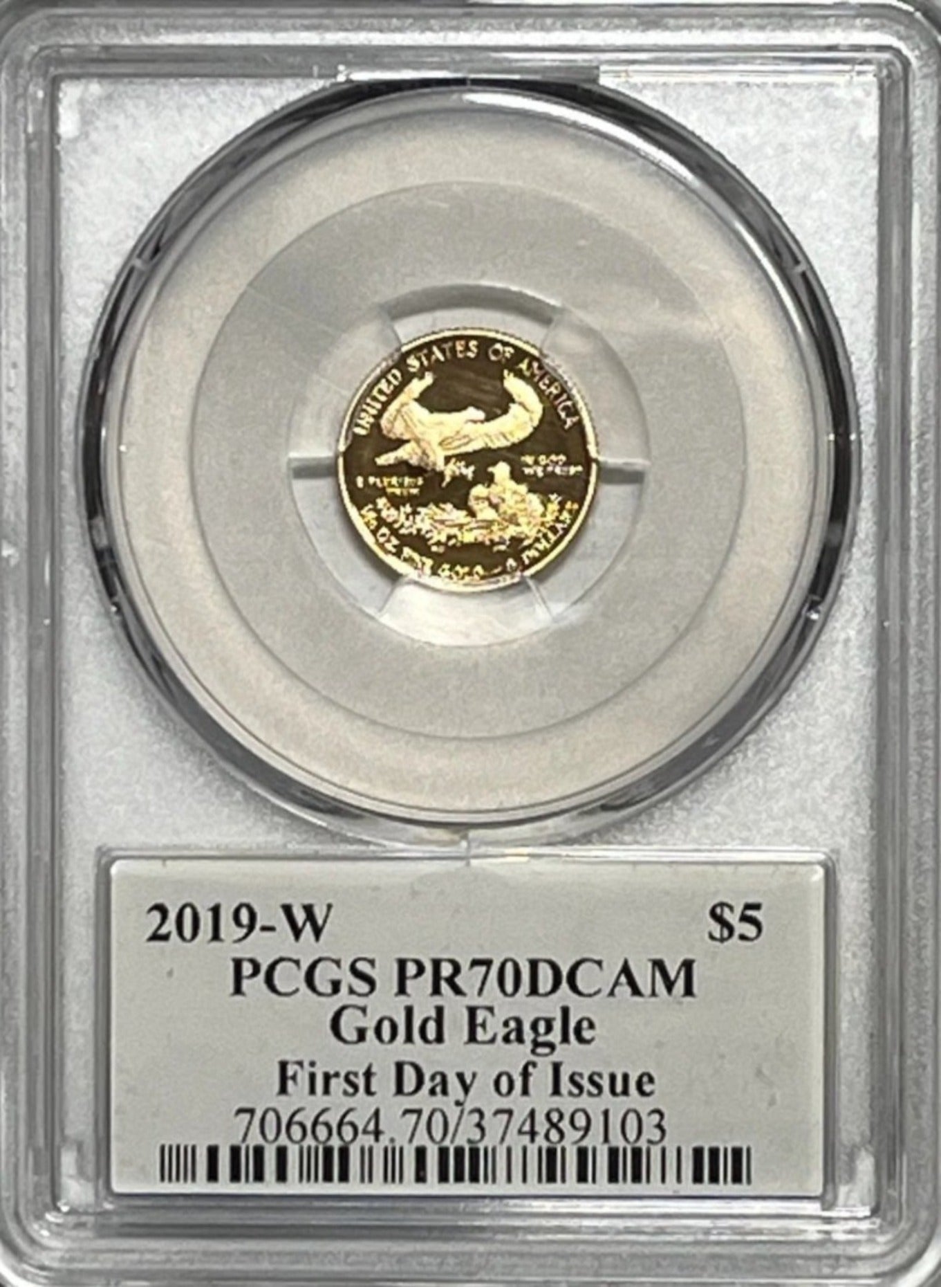 2019 (W) $5 PCGS PR70 DCAM GOLD EAGLE FIRST DAY ISSUE SIGNED