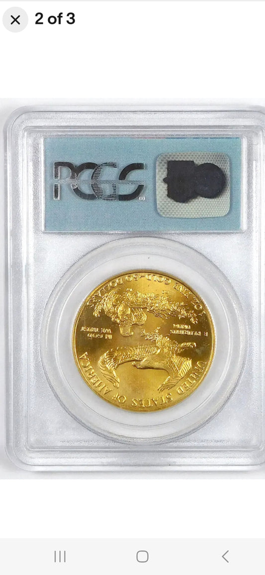 1993 $50 AGE 1 OZ .999 GEM UNC WTC RECOVERY 9-11-01 PCGS