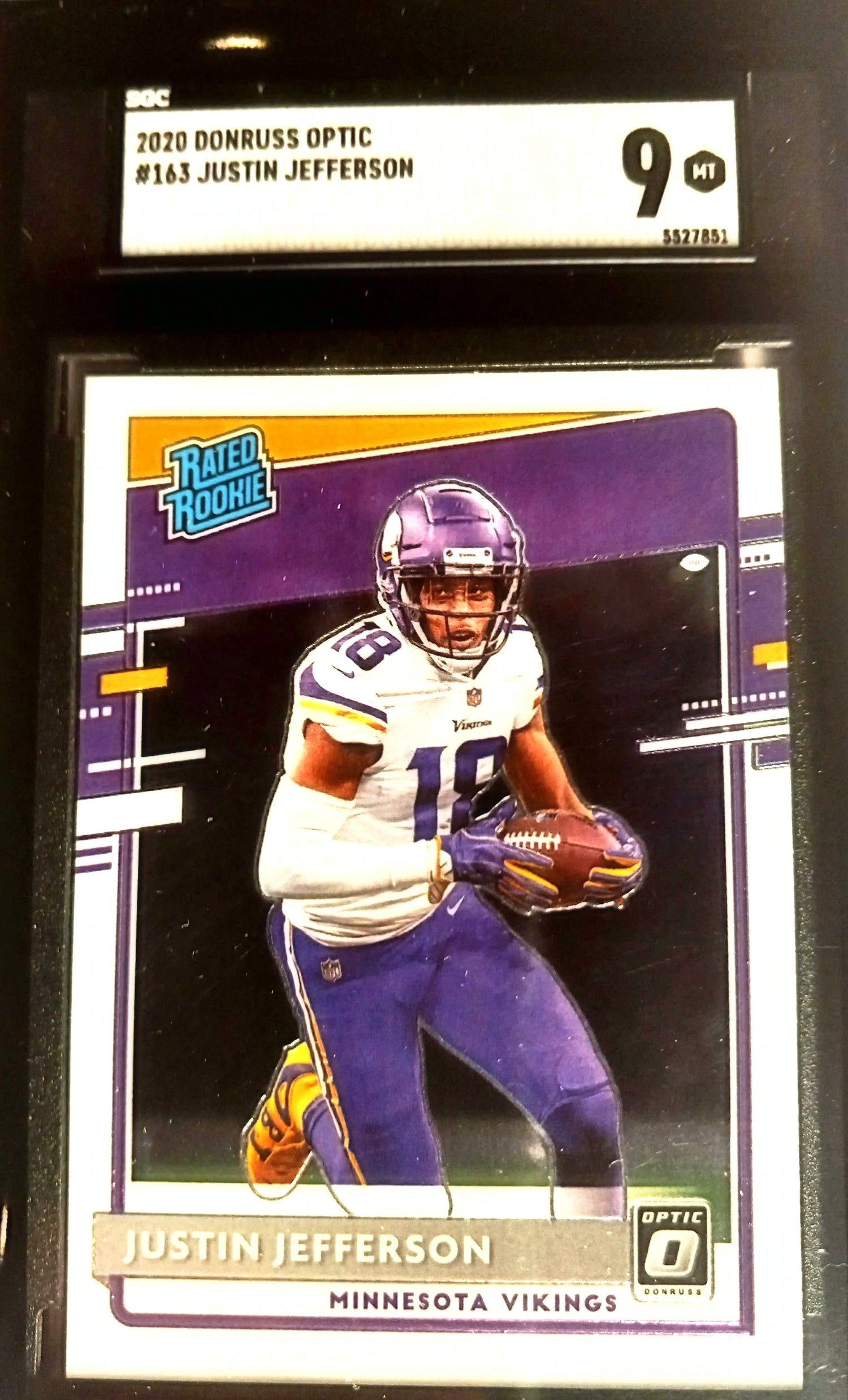 2020 OPTIC JUSTIN JEFFERSON ROOKIE #163 CERTIFIED BY  SGC GRADED 9 - Goldstar Mint 