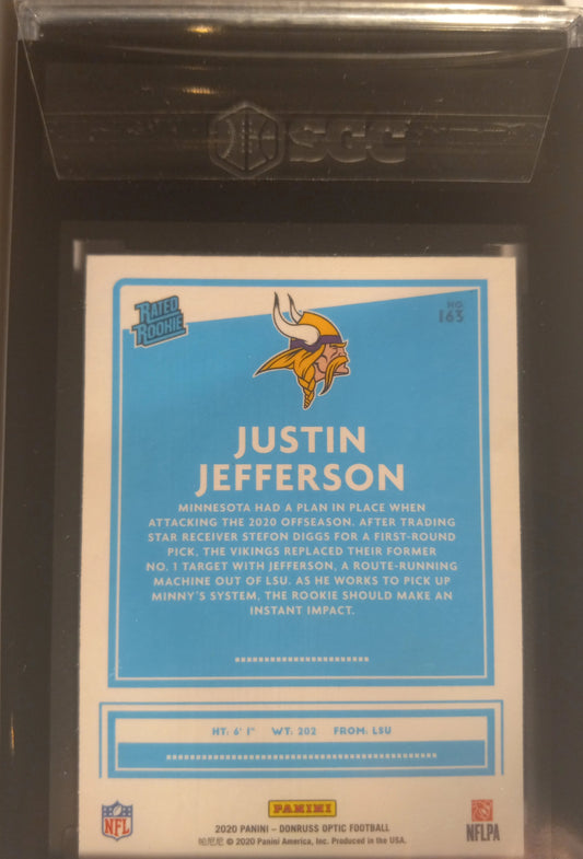 2020 OPTIC JUSTIN JEFFERSON ROOKIE #163 CERTIFIED BY  SGC GRADED 9 - Goldstar Mint 