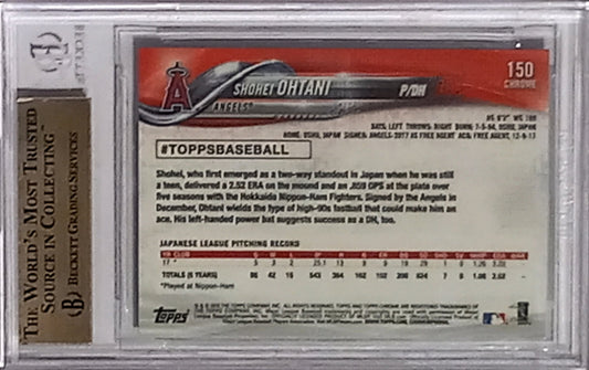 2018 TOPPS CHROME SHOHEI OHTANI ROOKIE #150 BGS CERTIFIED 9.5 - Goldstar Mint 