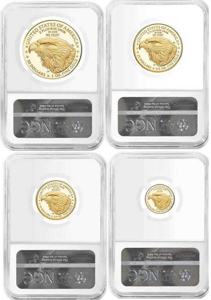 2021 W EAGLE G- NGC  4 COIN TYPE SET PF70 ULTRA CAMEO "ADVANCED RELEASES" SIGNED BY JENNIE NORRIS - Goldstar Mint 