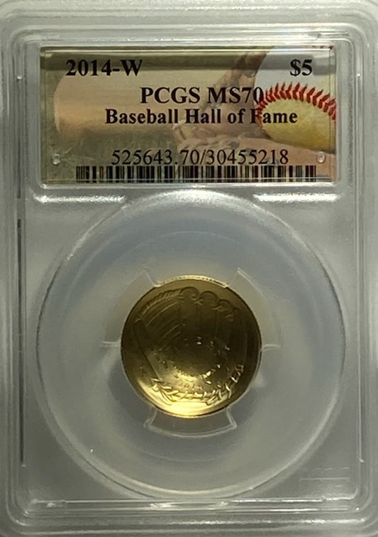 2014 GOLD BASEBALL H.O.F PCGS MS70 - Goldstar Mint 