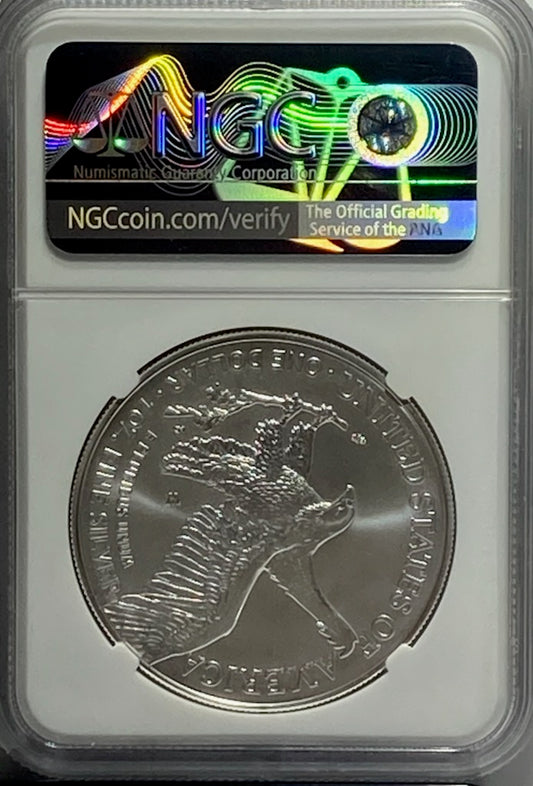 2021 W ASE $1 NGC BURNISHED MS70 SIGNED BY MICHAEL GAUDIOSO - Goldstar Mint