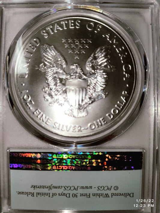 2021 Silver Eagle - T1 Emergency Issue Struck at San Francisco First Strike MS-70 - Goldstar Mint