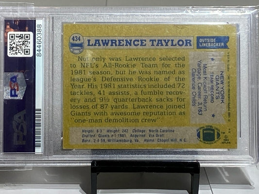 1981 TOPPS LAWRENCE TAYLOR ROOKIE PSA CERTIFIED AUTO GRADE 10 - Goldstar Mint