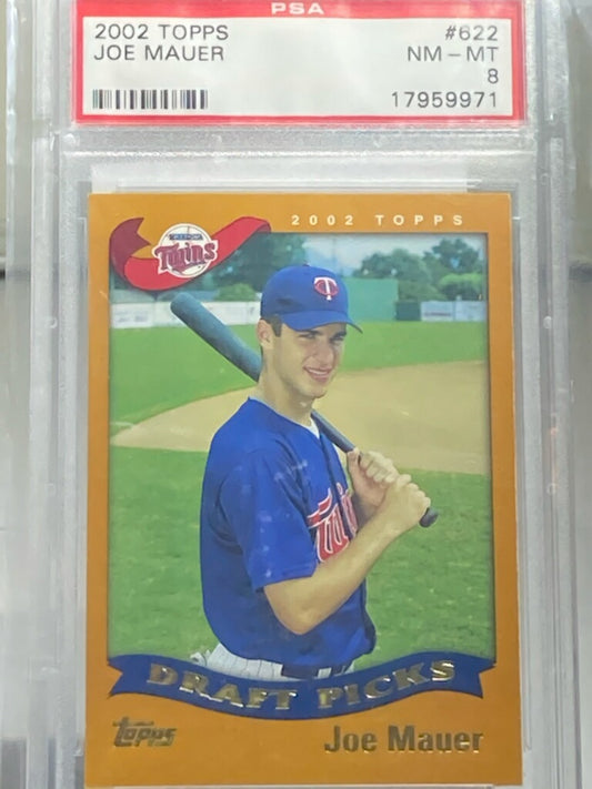 2002 TOPPS JOE MAUER ROOKIE PSA GRADED 8 #622 - Goldstar Mint