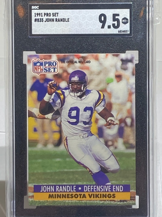 1991 PRO SET JOHN RANDLE ROOKIE SGC GRADED 9.5 - Goldstar Mint