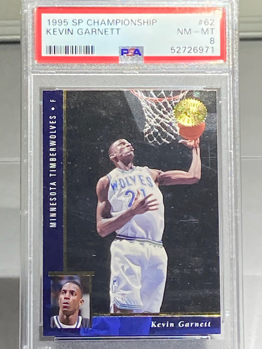 1995 SP CHAMPIONSHIP KEVIN GARNETT ROOKIE PSA GRADED 8 #62 - Goldstar Mint