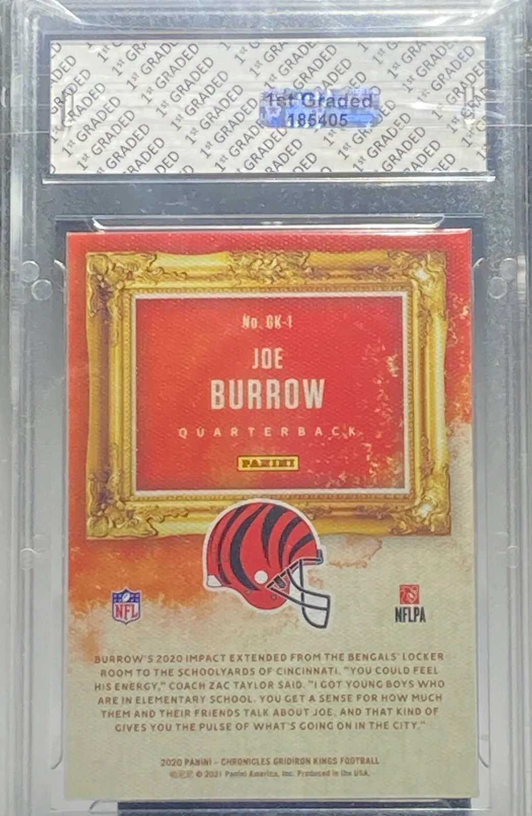 2020 PANINI CHRONICLES JOE BORROW ROOKIE GRIDIRON KINGS # GK-1 1ST GRADED 10 - Goldstar Mint 