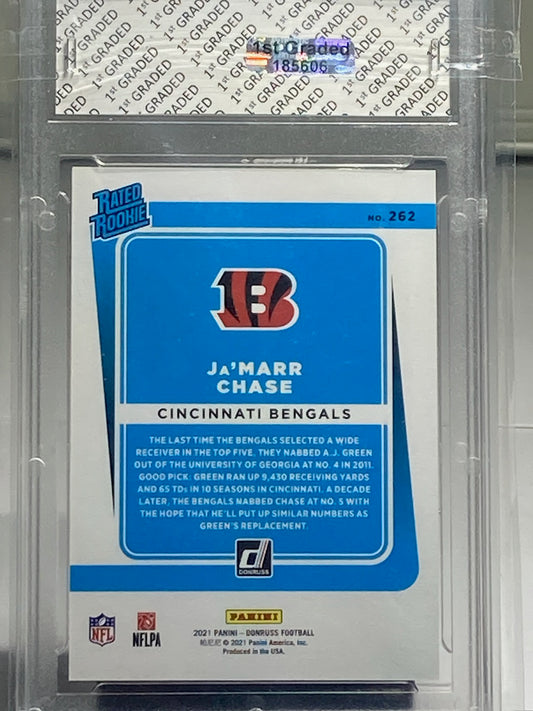 2021PANINI DOMRUSS JA'MARR CHASE RATED ROOKIE 1ST GRADED 10 - Goldstar Mint 