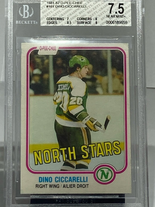1981 O-PEE-CHEE DINO CICCARELLI ROOKIE #161 BECKETT GRADED 7.5 - Goldstar Mint