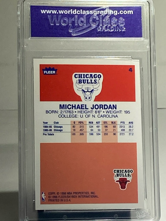 1996 FLEER MICHAEL JORDAN - DECADE OF EXCELLENCE #4 WCG GRADED 10 GEM-MT - Goldstar Mint