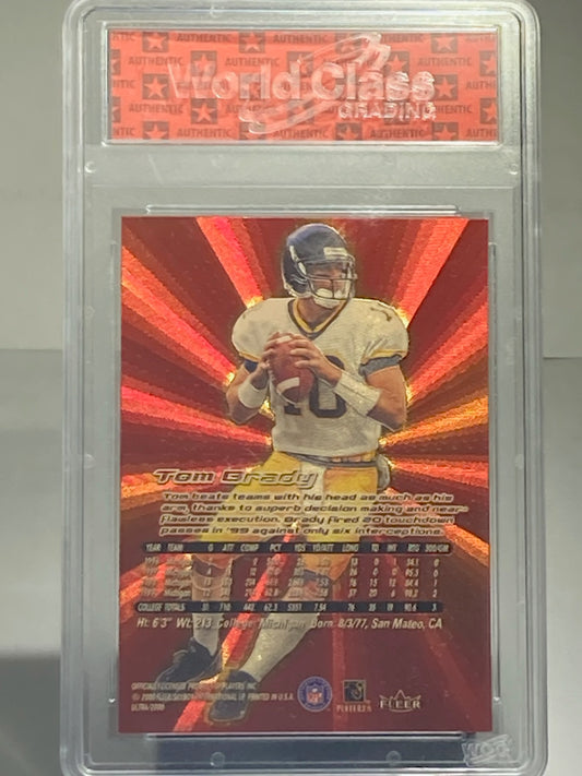 2000 FLEER TOM BRADY ROOKIE- ULTRA POLYCHROME GOLD REFRACTOR WCG GRADED 10 - Goldstar Mint