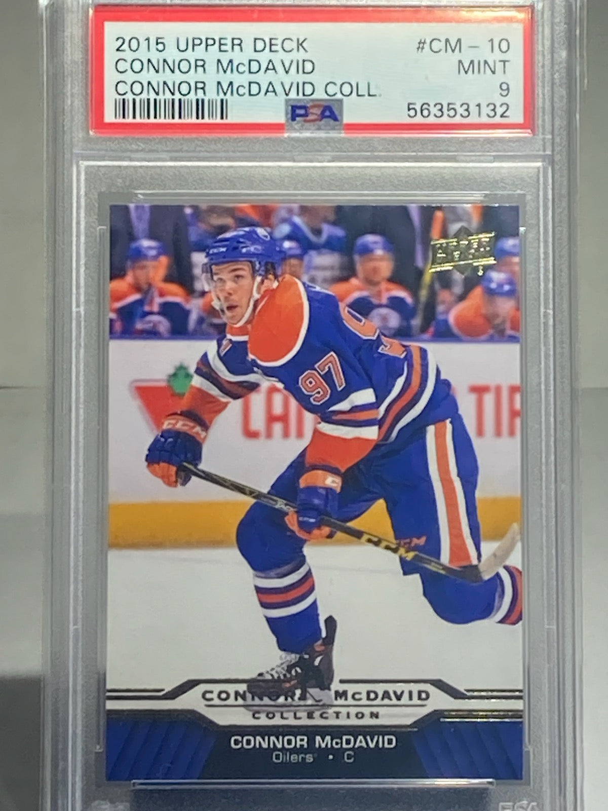 2015 UPPER DECK CONNER MCDAVID ROOKIE PSA GRADED 9 MINT - Goldstar Mint 