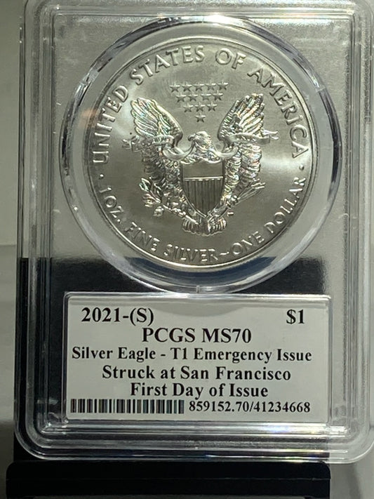 2021 PCGS MS70 T-1 EMERGENCY ISSUE STRUCK AT SAN FRANCISCO FDI JOHN DANNREUTHER SIGNATURE - Goldstar Mint