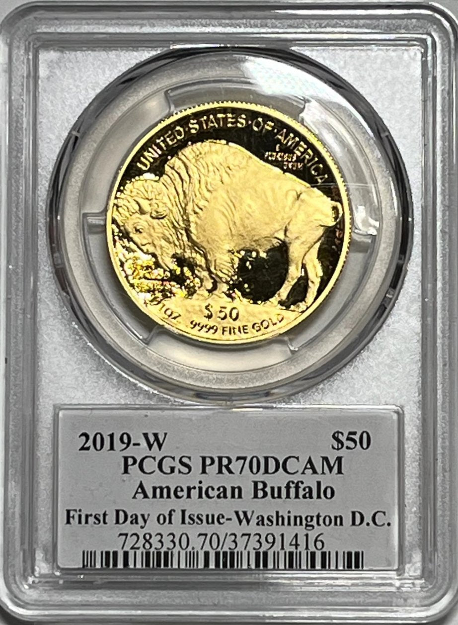 2019 (W) $50 GOLD BUFFALO PCGS PR70 CITY RELEASE- WASHINGTON DC SIGNED BY ED MOY - Goldstar Mint 
