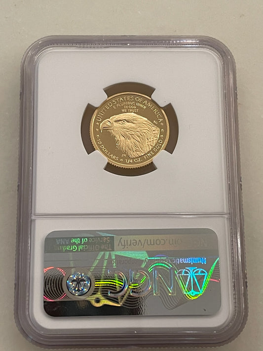 2021 W NGC EAGLE G $10 T-2  1/4 OZ PF70 ULTRA CAMEO FIRST RELEASES - Goldstar Mint 