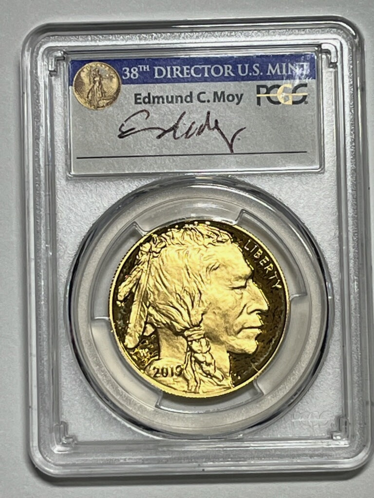 2019 (W) $50 GOLD BUFFALO PCGS PF70 DCAM "CITY RELEASE- PHILADELPHIA FIRST DAY ISSUE SIGNED BY ED MOY - Goldstar Mint 