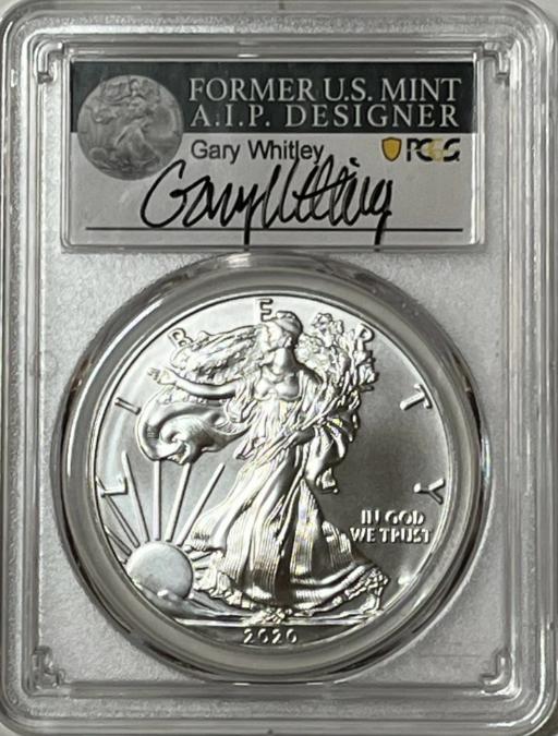 2020 S $1 PCGS MS70 SIGNED BY GARY WHITLEY - Goldstar Mint
