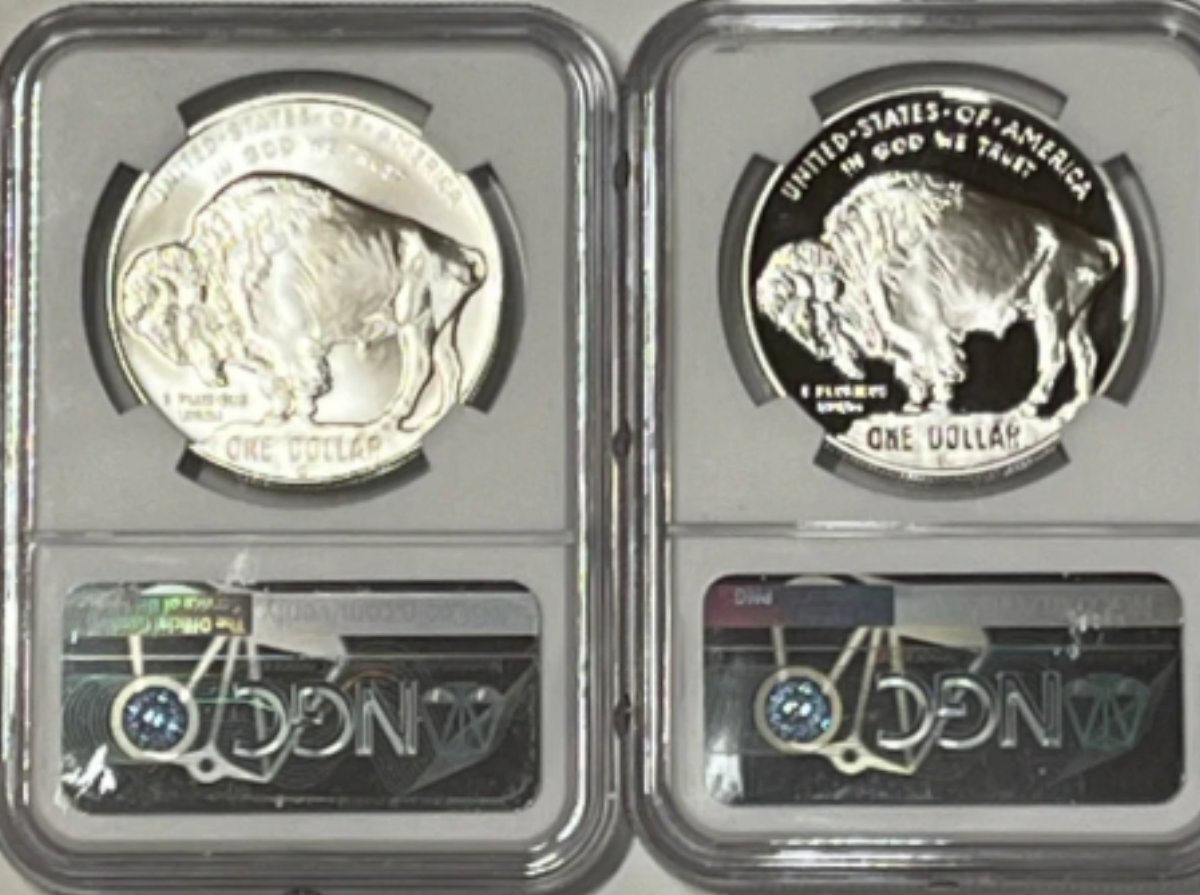 2001 D&P MINT  $1 BUFFALO NGC 2 COIN SET MS/PF70  SIGNED KENNETH BRESSETT - Goldstar Mint 