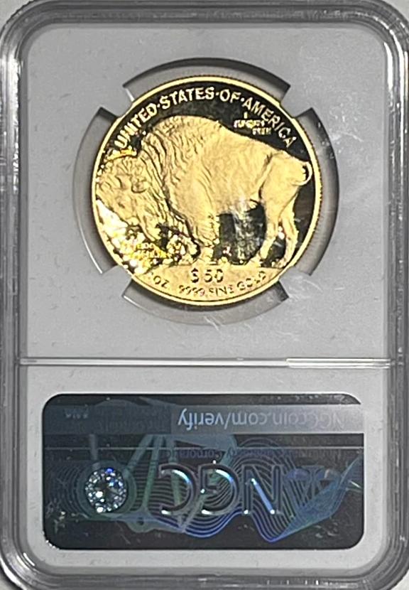 2018 BUFFALO $50 1 OZ.24K PR70 ULTRA CAMEO" FUN SHOW RELEASE"SIGNED BY MIKE CASTLE - Goldstar Mint 