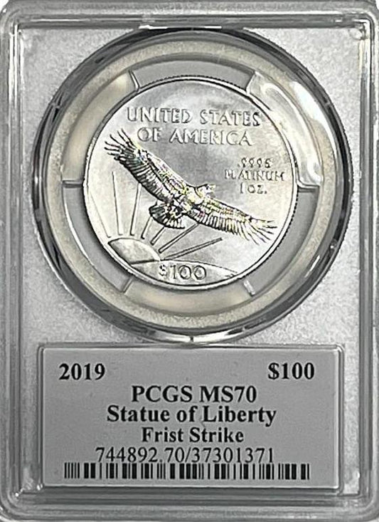 2019 $100 PLATINUM EAGLE MS70 PCGS SIGNED BY EDMUND.C MOY - Goldstar Mint