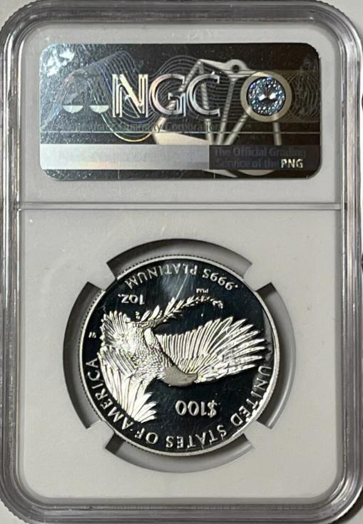 2018 W $100 PLATINUM EAGLE PF70 ULTRA CAMEO " FUN SHOW RELEASE " SIGNED BY MIKE CASTLE - Goldstar Mint 